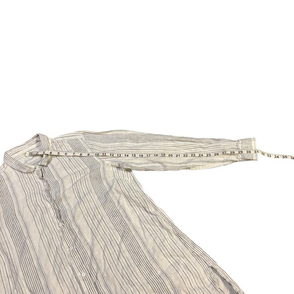 Garnet Hill Easy Linen Tunic Shirt  Button‎ Down Womens Medium White Beach - Picture 10 of 10